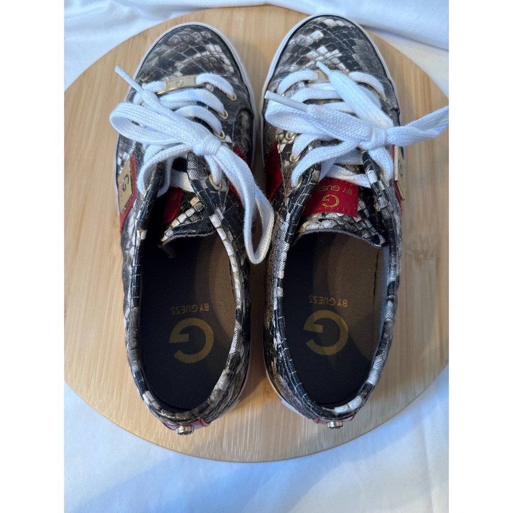 G by Guess Women's Snake Print Low Top Sneakers White‎ Laces Red Accent Sz 8M - Picture 6 of 8